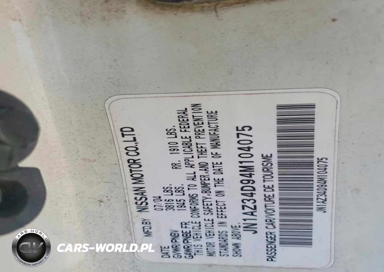 2004 Nissan 350Z Base VIN:JN1AZ34D94M104075 - 12