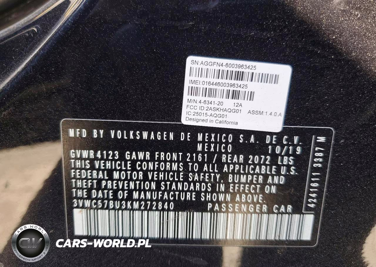 2019 Volkswagen Jetta S VIN:3VWC57BU3KM272840 - 13