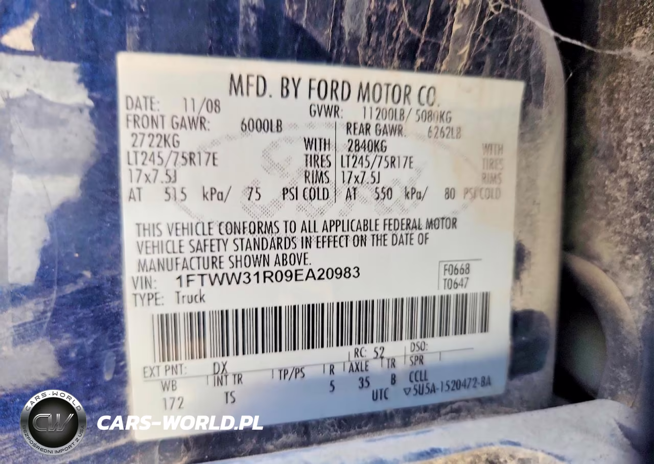 2009 Ford F350 Super Duty VIN:1FTWW31R09EA20983 - 13