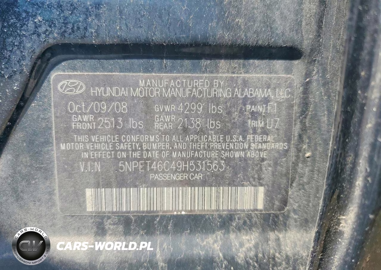 2009 Hyundai Sonata Gls VIN:5NPET46C49H531563 - 12