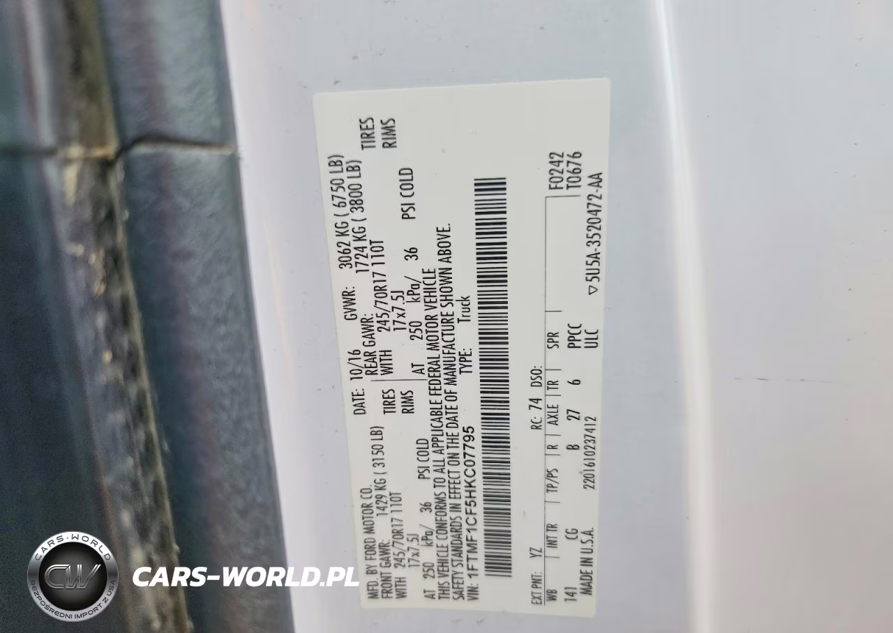 2017 Ford F150 VIN:1FTMF1CF5HKC07795 - 12