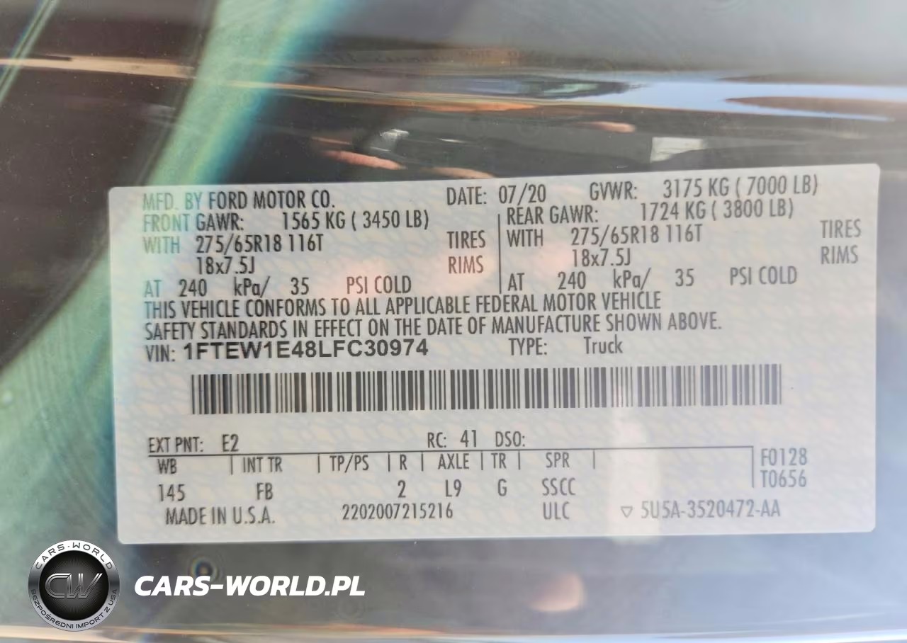 2020 Ford F150 Supercrew VIN:1FTEW1E48LFC30974 - 12