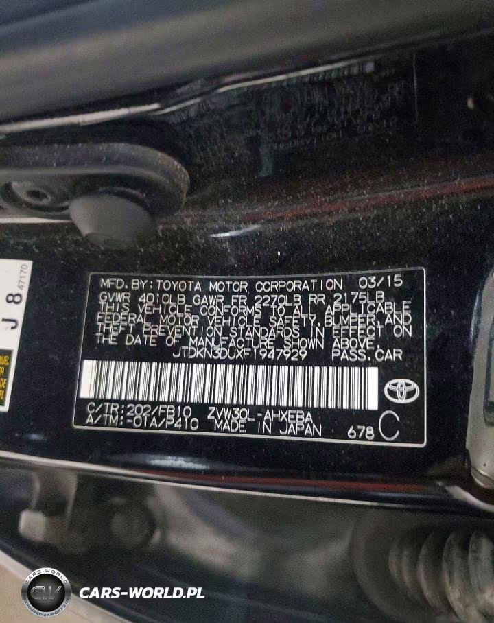 TOYOTA PRIUS VIN:JTDKN3DUXF1947929 - 12
