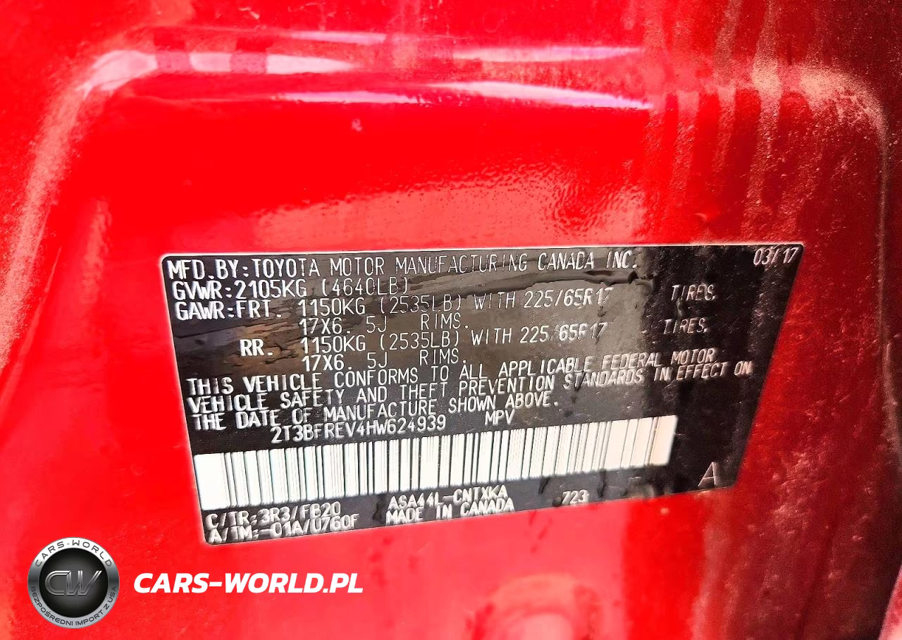 2017 Toyota Rav4 Le VIN:2T3BFREV4HW624939 - 14
