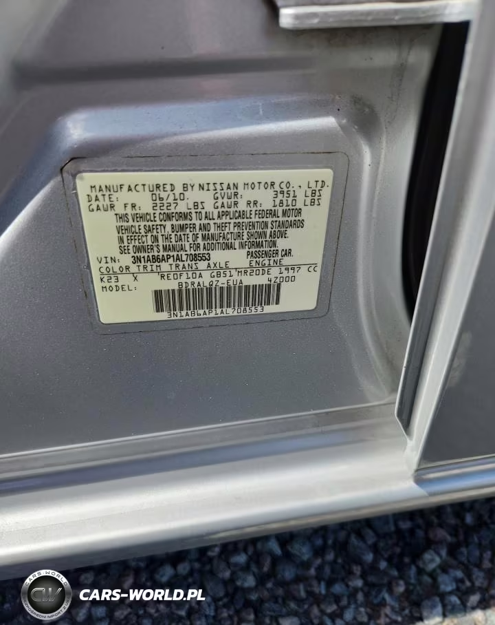 2010 Nissan Sentra 2.0 VIN:3N1AB6AP1AL708553 - 12