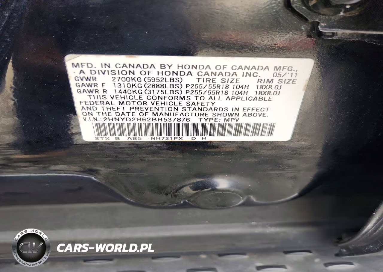 2011 Acura Mdx VIN:2HNYD2H62BH537876 - 12
