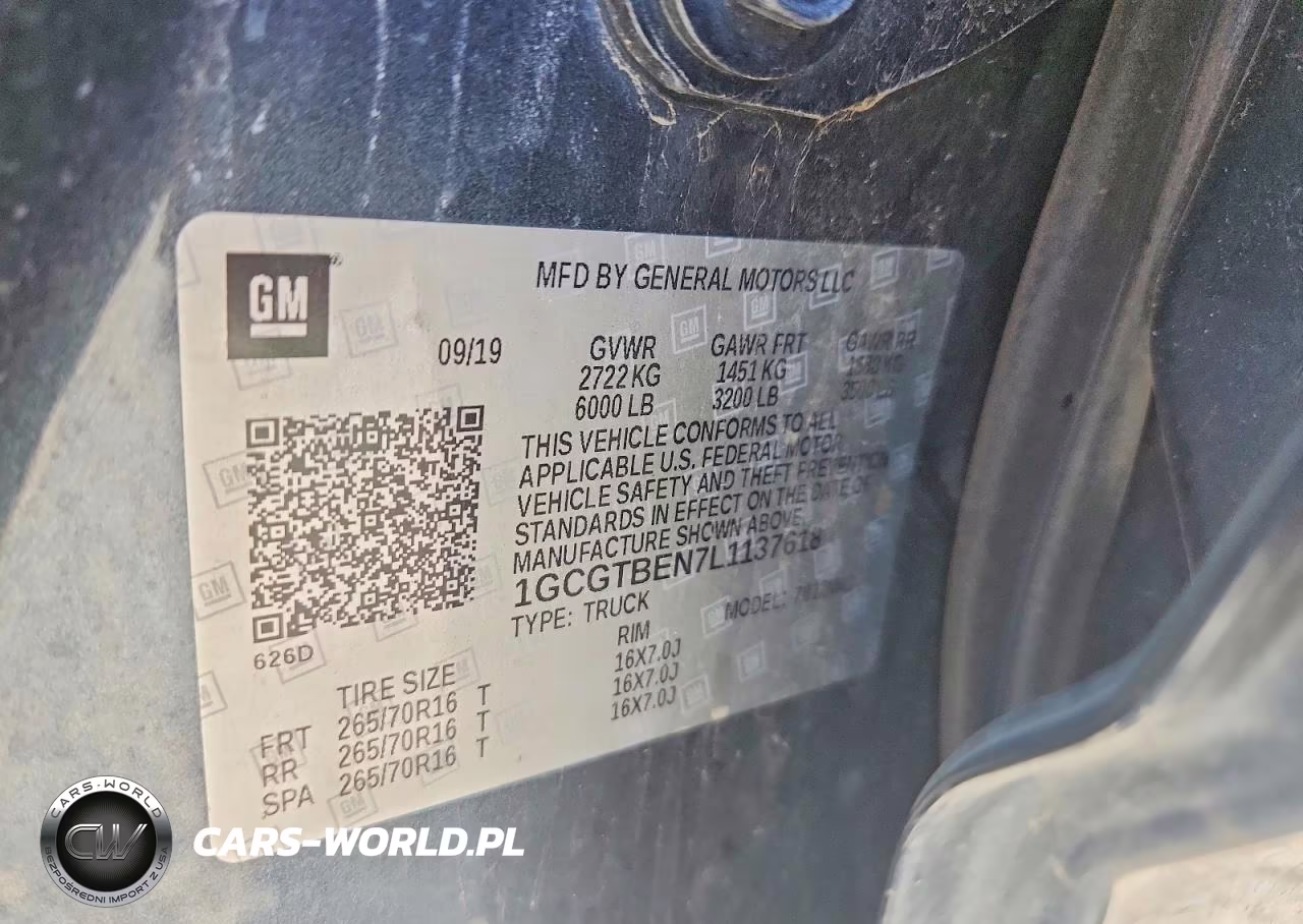 2020 Chevrolet Colorado VIN:1GCGTBEN7L1137618 - 13