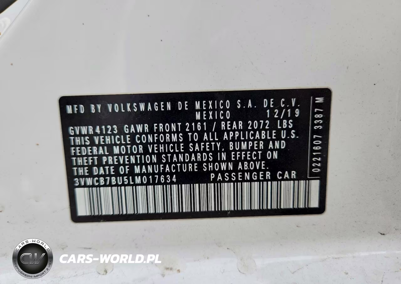 2020 Volkswagen Jetta S VIN:3VWCB7BU5LM017634 - 12