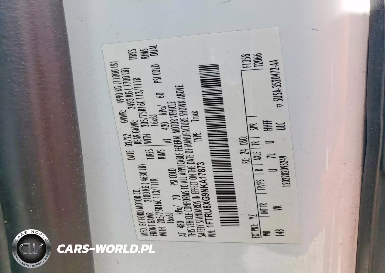 2022 Ford Transit 350 Hd Delivery Van VIN:1FTRU8XG9NKA17873 - 13