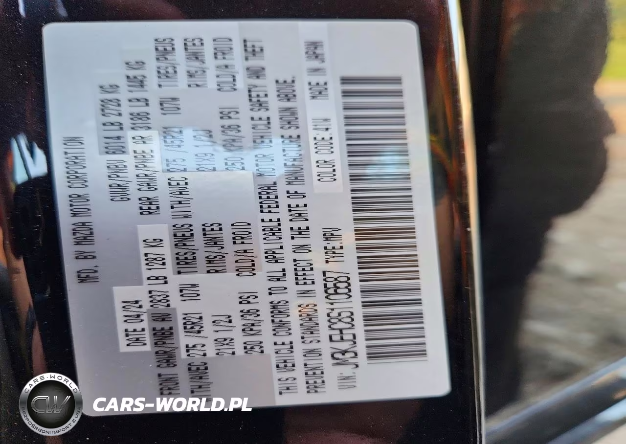 2025 Mazda Cx-70 Premium Plus VIN:JM3KJEHC8S1106587 - 14