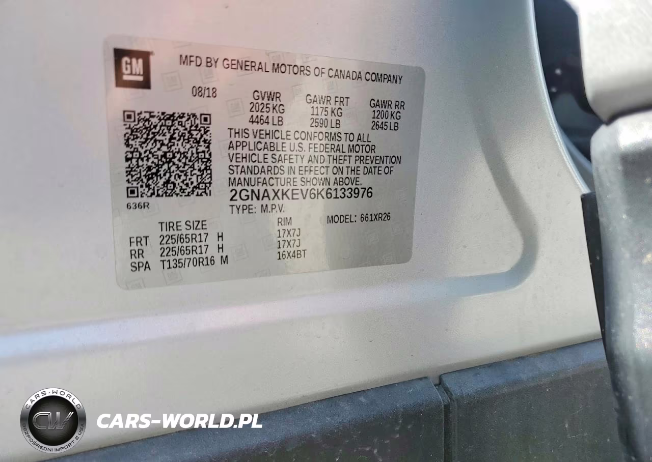 2019 Chevrolet Equinox Lt VIN:2GNAXKEV6K6133976 - 12