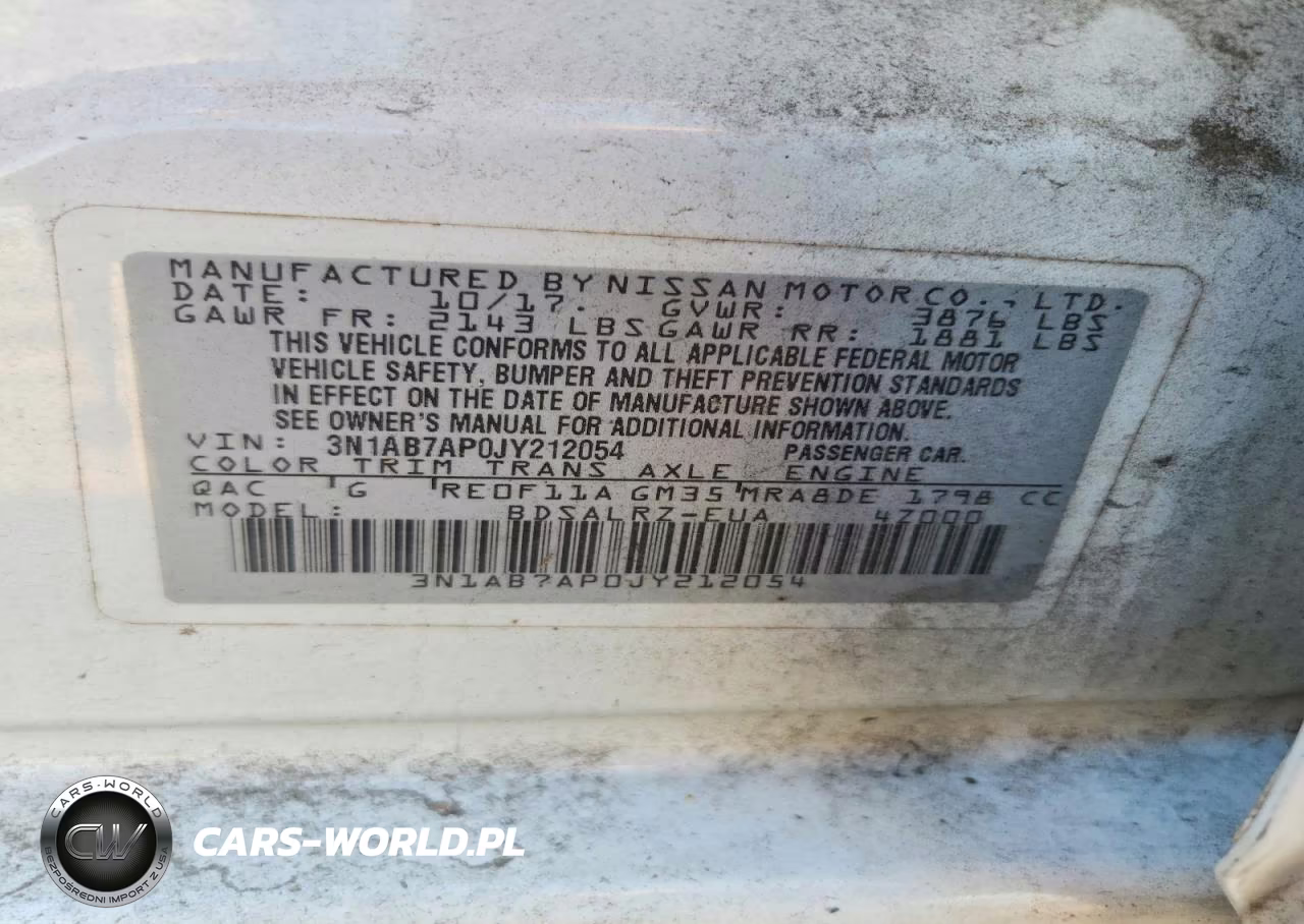 2018 Nissan Sentra Sr VIN:3N1AB7AP0JY212054 - 12