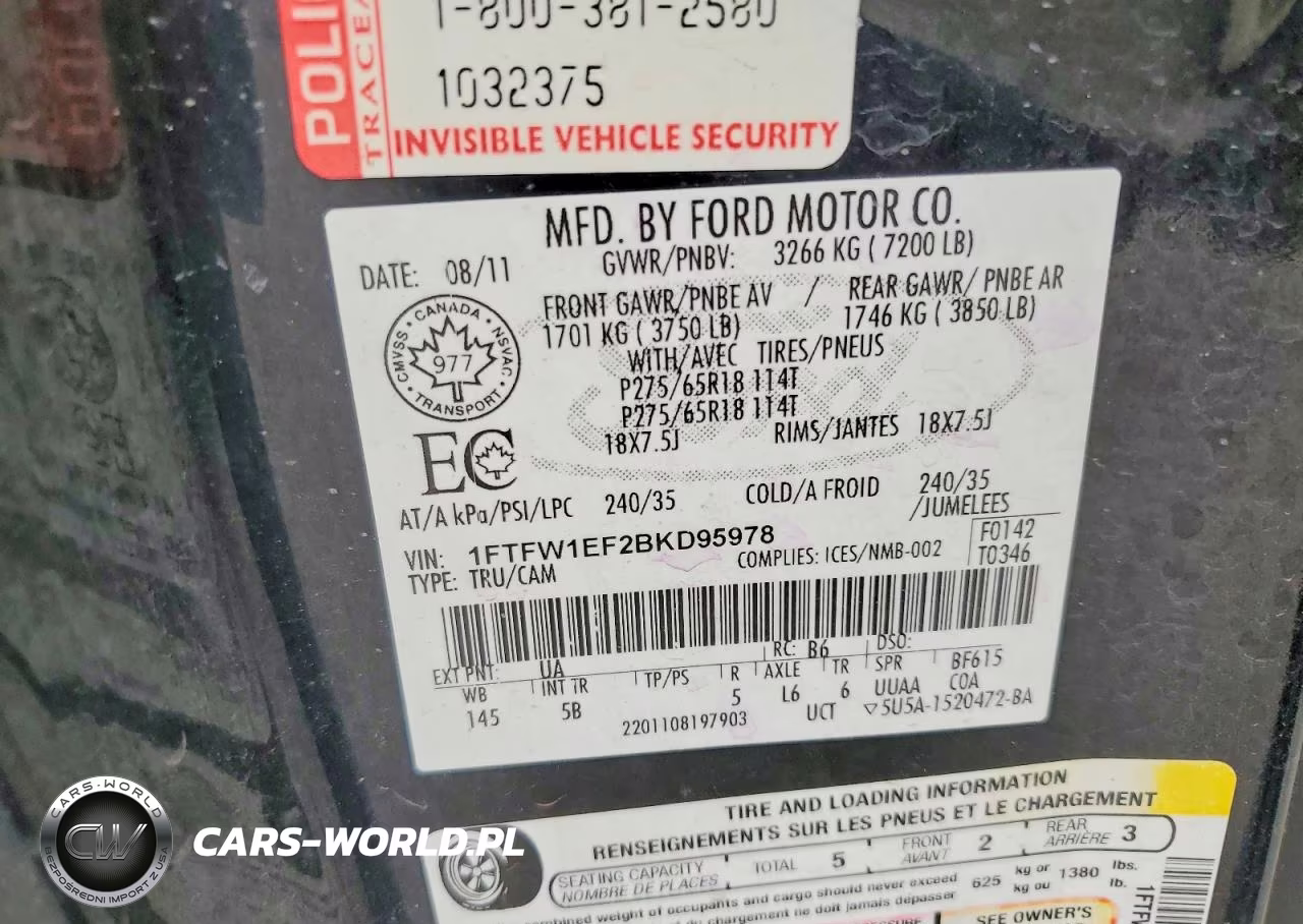 2011 Ford F150 Supercrew VIN:1FTFW1EF2BKD95978 - 12