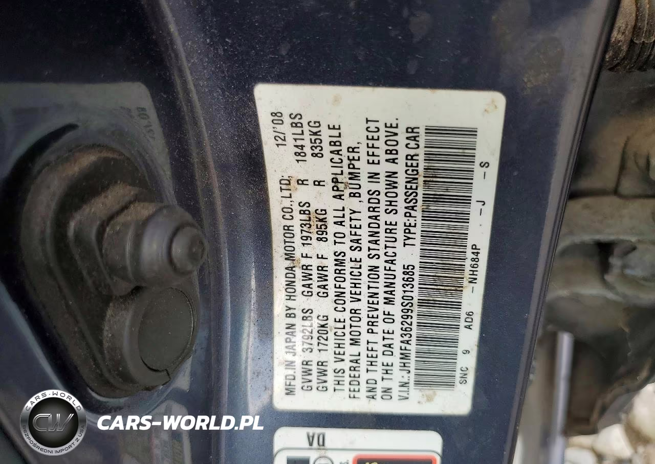 2009 Honda Civic Hybrid VIN:JHMFA36299S013685 - 12