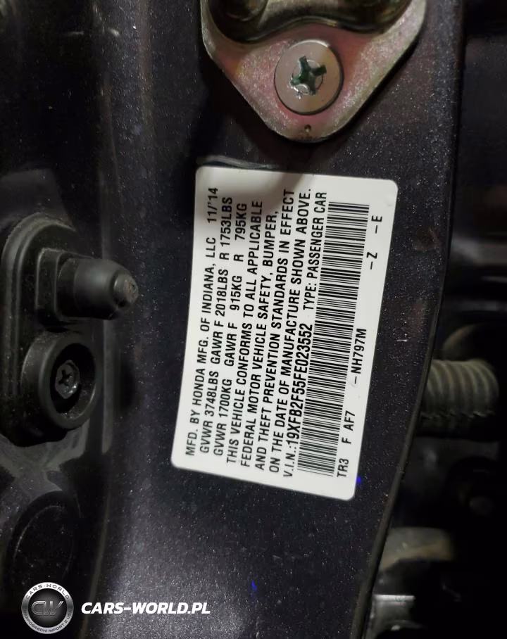 2015 Honda Civic Lx VIN:19XFB2F55FE023552 - 13