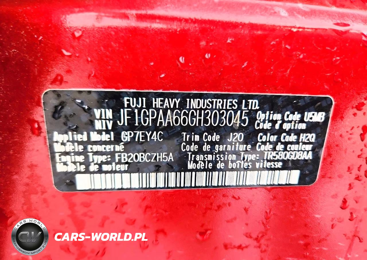 2016 Subaru Impreza VIN:JF1GPAA66GH303045 - 12