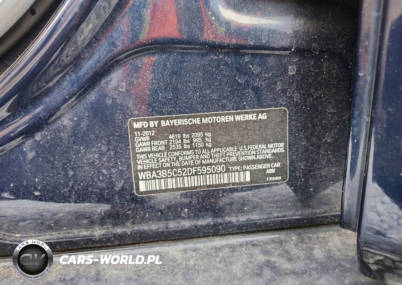2013 BMW 328 Xi Sulev VIN:WBA3B5C52DF595090 - 12