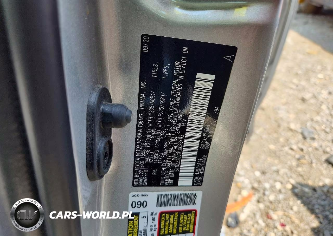2020 Toyota Sienna L VIN:5TDZZ3DC9LS086493 - 13