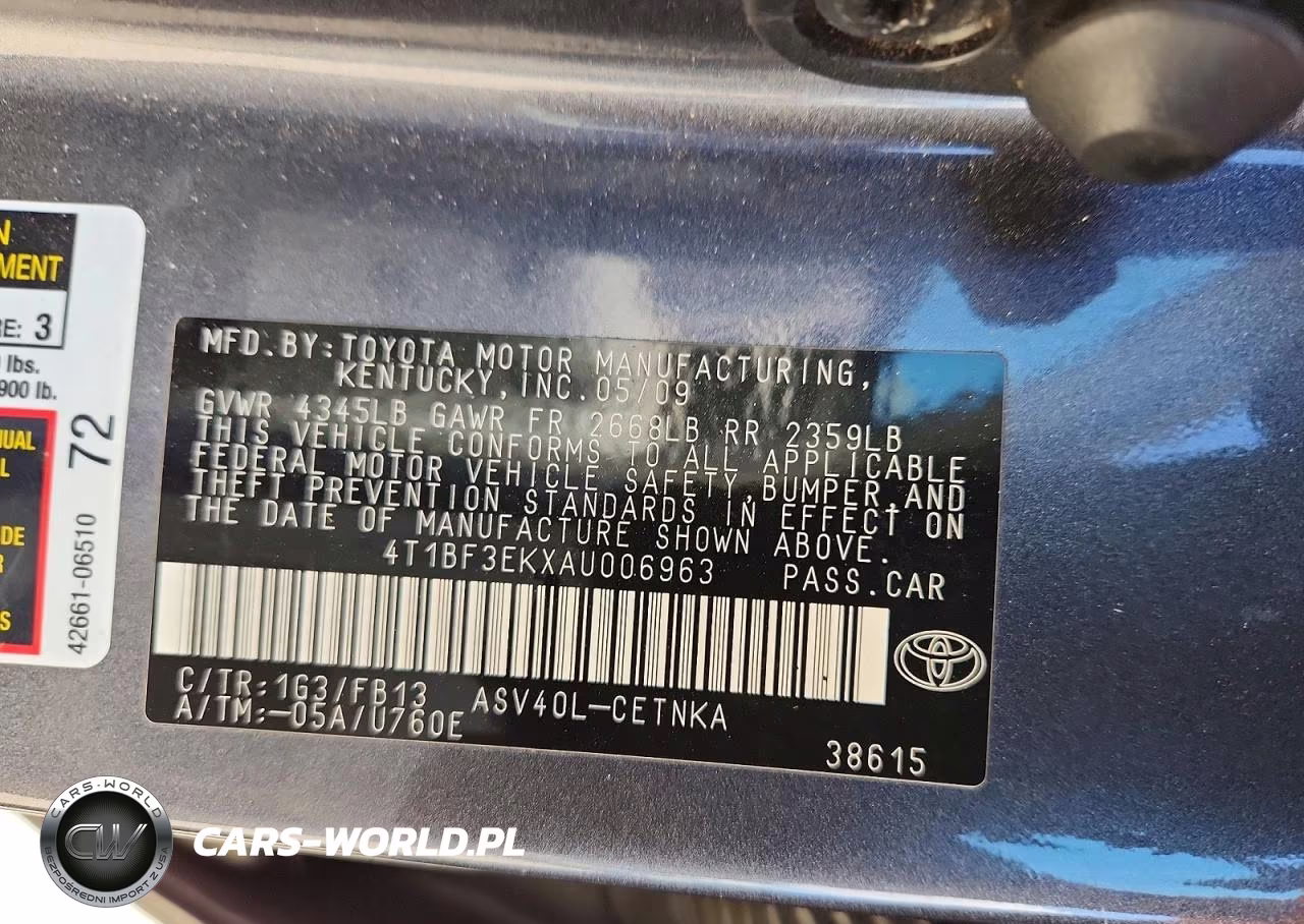 2010 Toyota Camry Le VIN:4T1BF3EKXAU006963 - 12