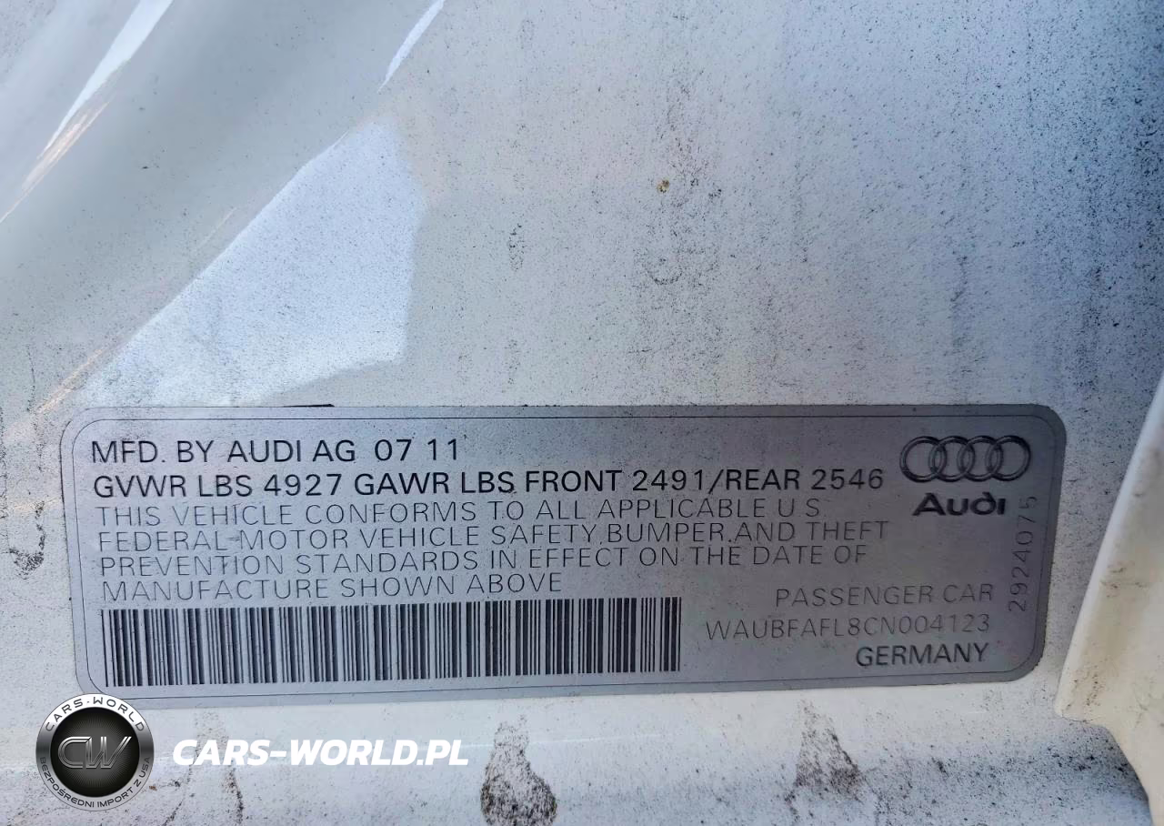2012 Audi A4 Premium VIN:WAUBFAFL8CN004123 - 12