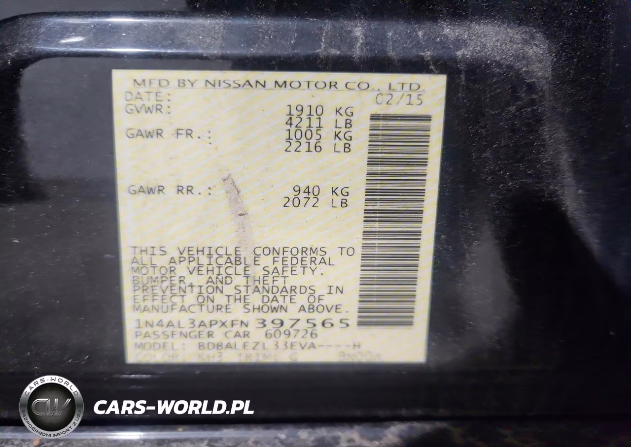 2015 Nissan Altima 2.5 S VIN:1N4AL3APXFN397565 - 12