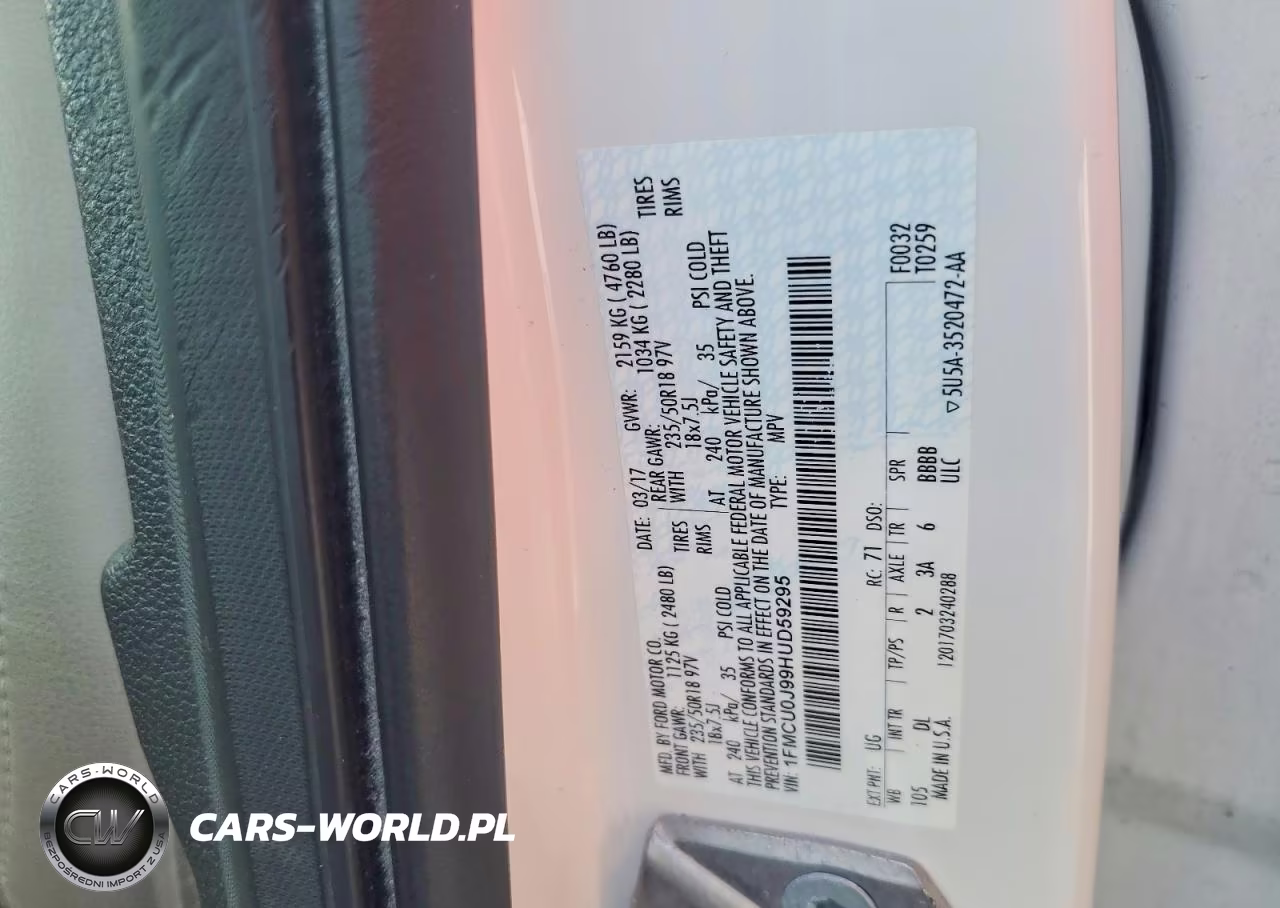 2017 Ford Escape Titanium VIN:1FMCU0J99HUD59295 - 13