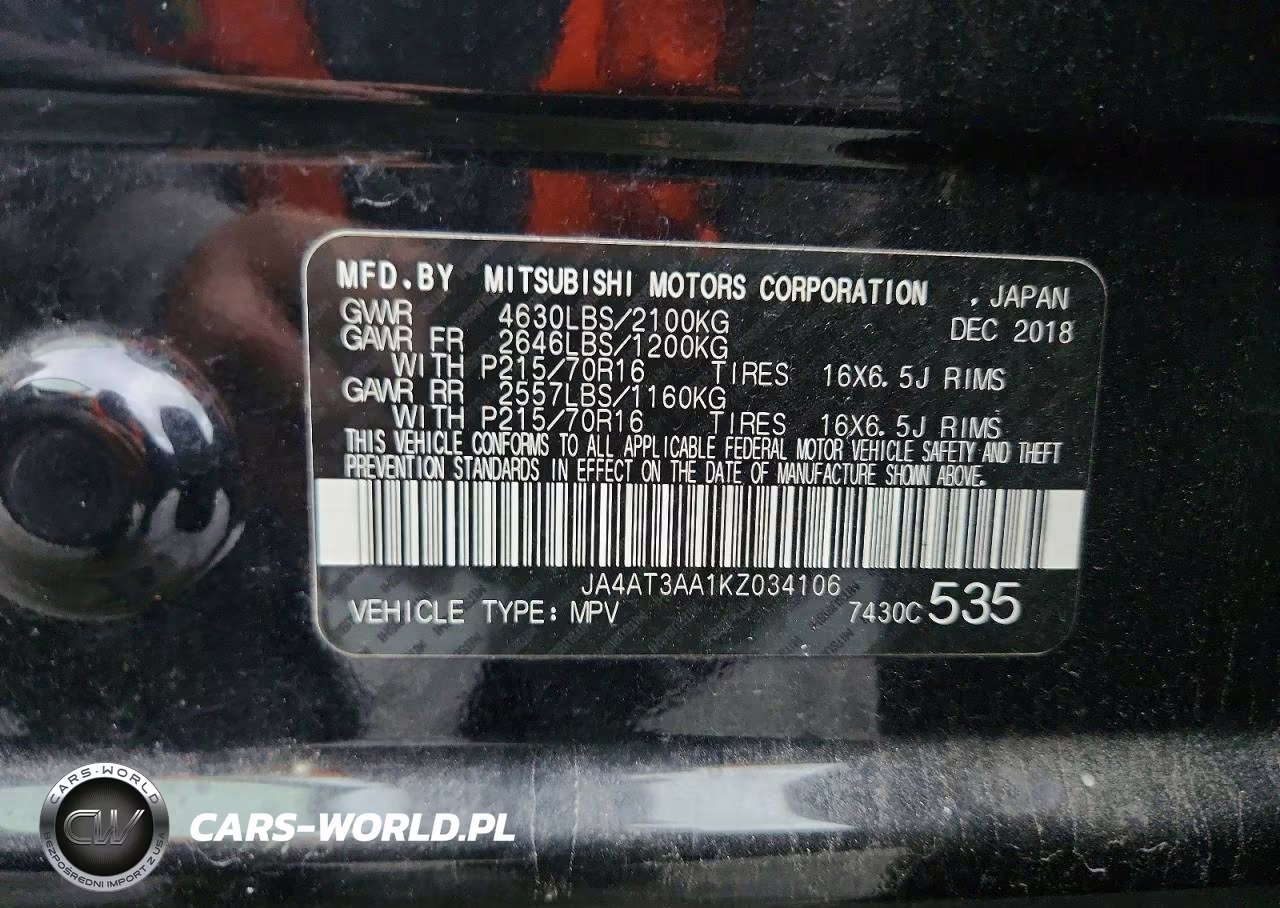 2019 Mitsubishi Eclipse Cross Es VIN:JA4AT3AA1KZ034106 - 13