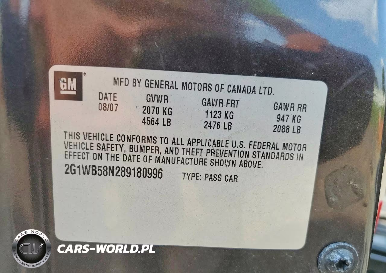 2008 Chevrolet Impala Ls VIN:2G1WB58N289180996 - 12
