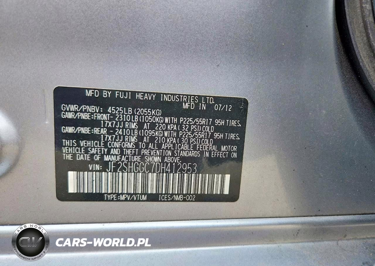2013 Subaru Forester Touring VIN:JF2SHGGC7DH412953 - 13