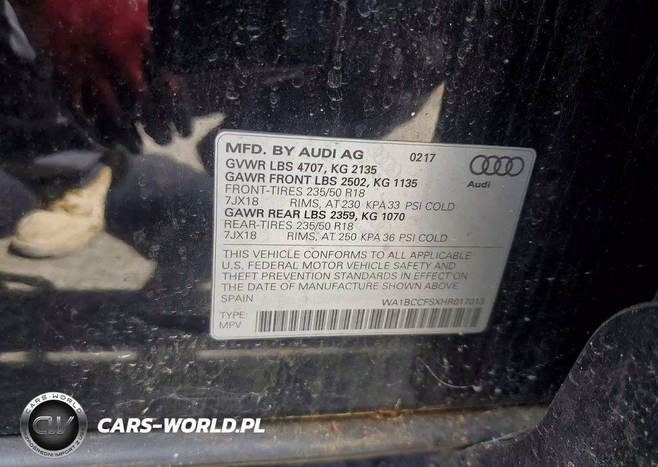 2017 Audi Q3 Premium VIN:WA1BCCFSXHR017013 - 13