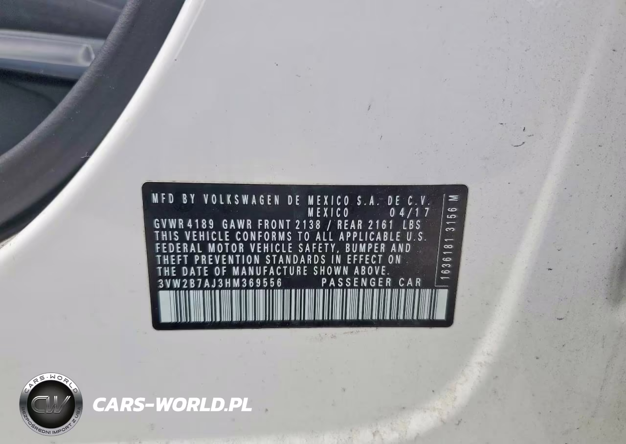 2017 Volkswagen Jetta S VIN:3VW2B7AJ3HM369556 - 13