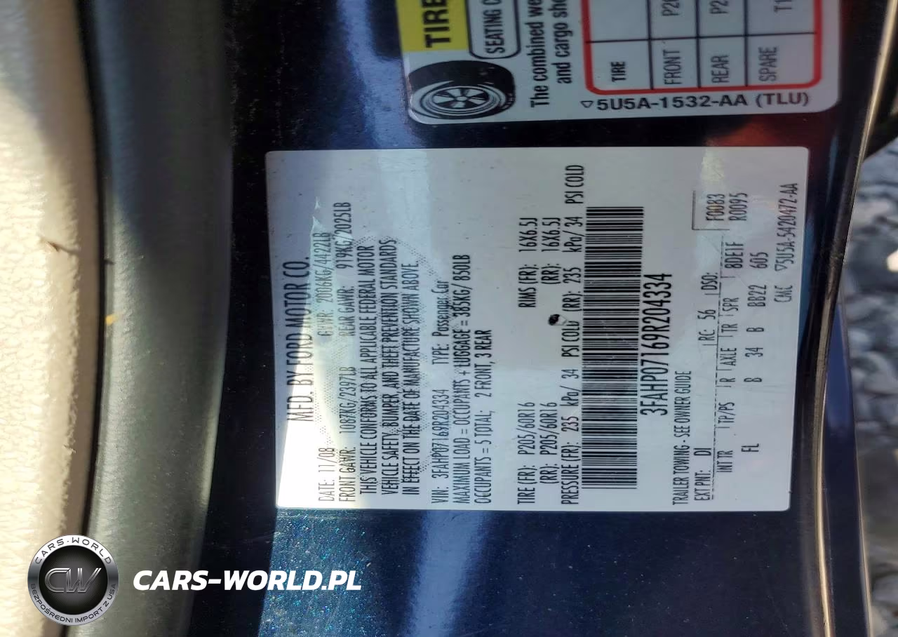 2009 Ford Fusion Se VIN:3FAHP07169R204334 - 12