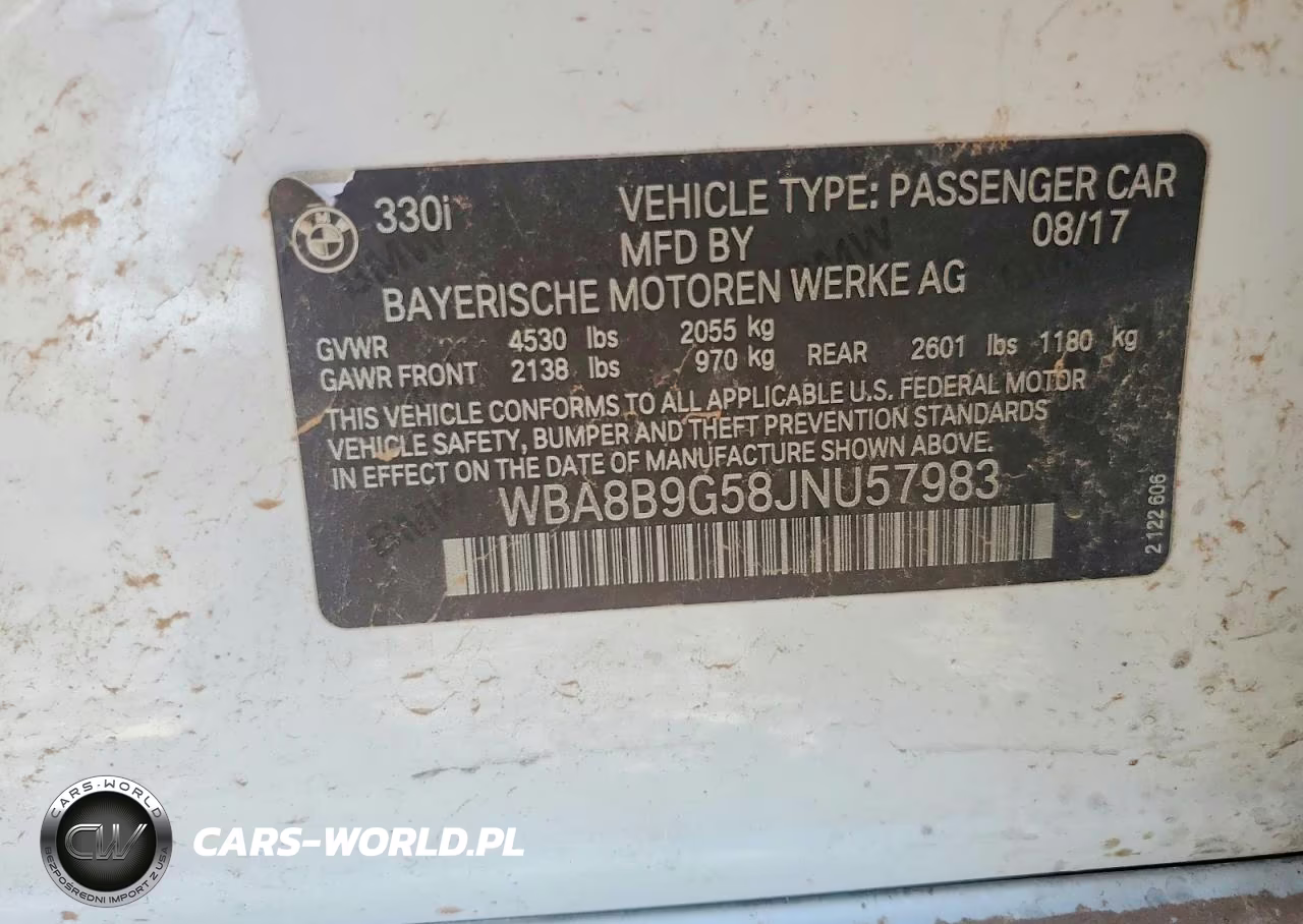 2018 BMW 330 I VIN:WBA8B9G58JNU57983 - 12