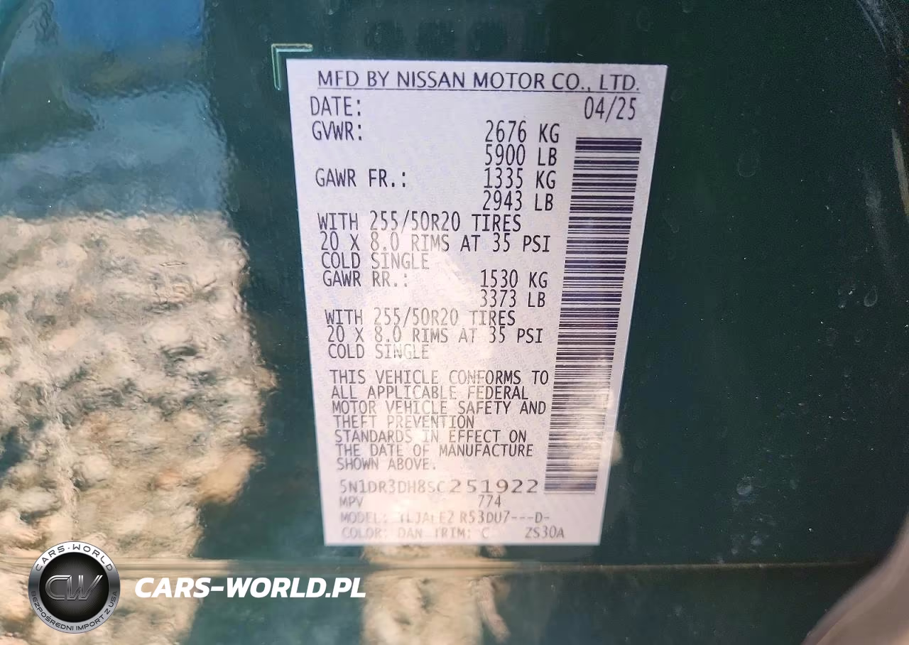 2025 Nissan Pathfinder Platinum VIN:5N1DR3DH8SC251922 - 14