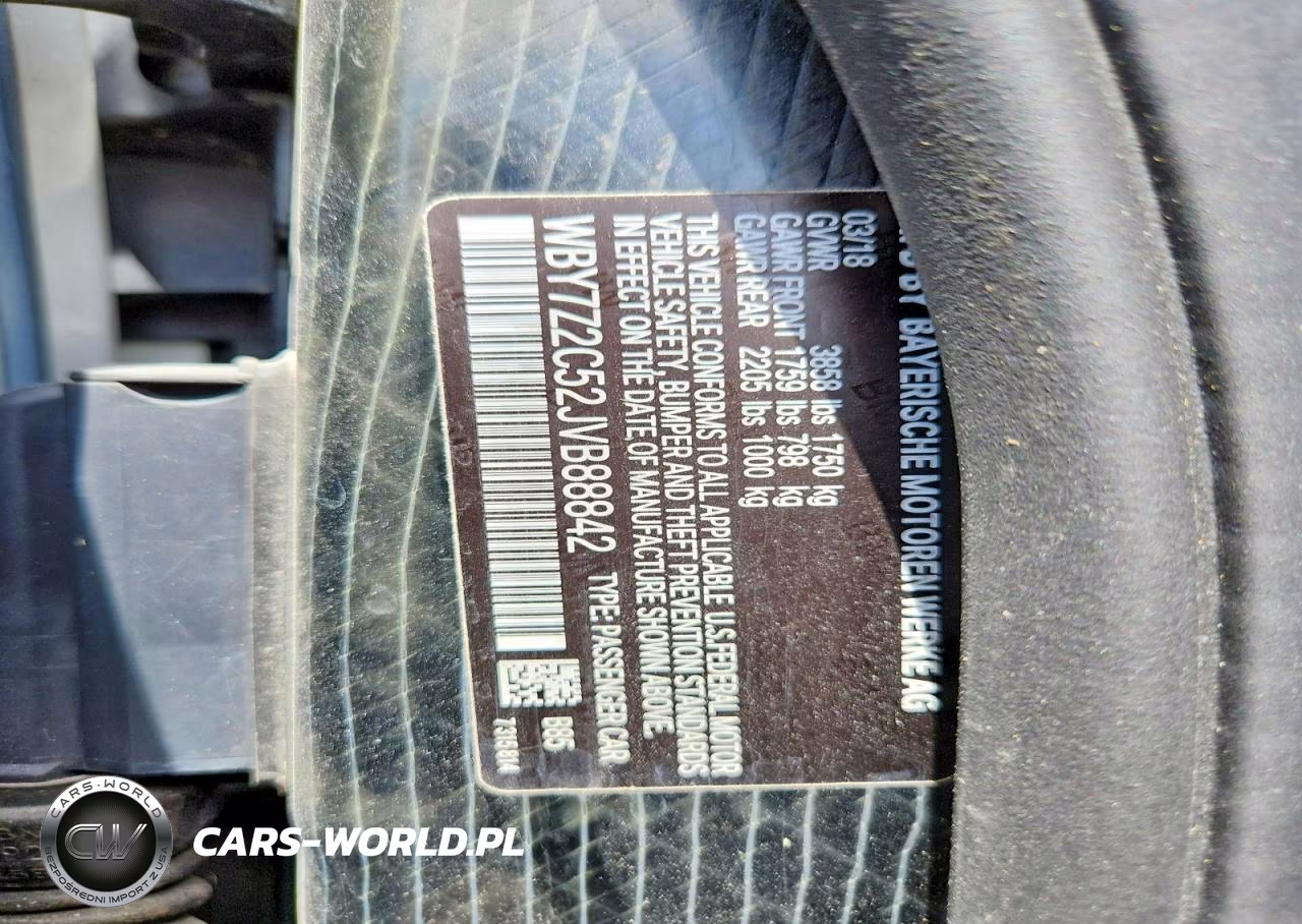 2018 BMW I3 Bev VIN:WBY7Z2C52JVB88842 - 13