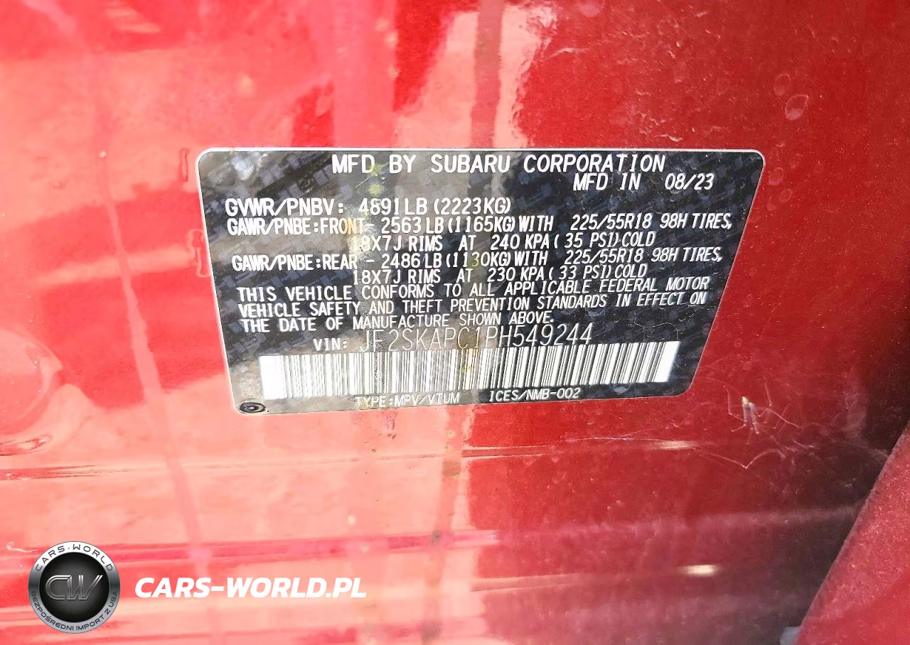 2023 Subaru Forester Limited VIN:JF2SKAPC1PH549244 - 13