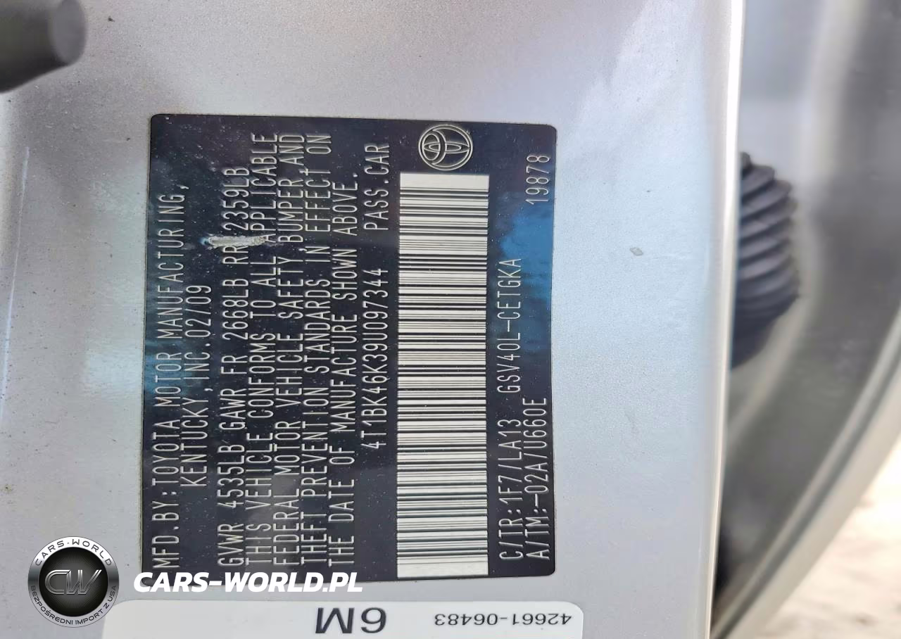 2009 Toyota Camry Xle V6 VIN:4T1BK46K39U097344 - 13