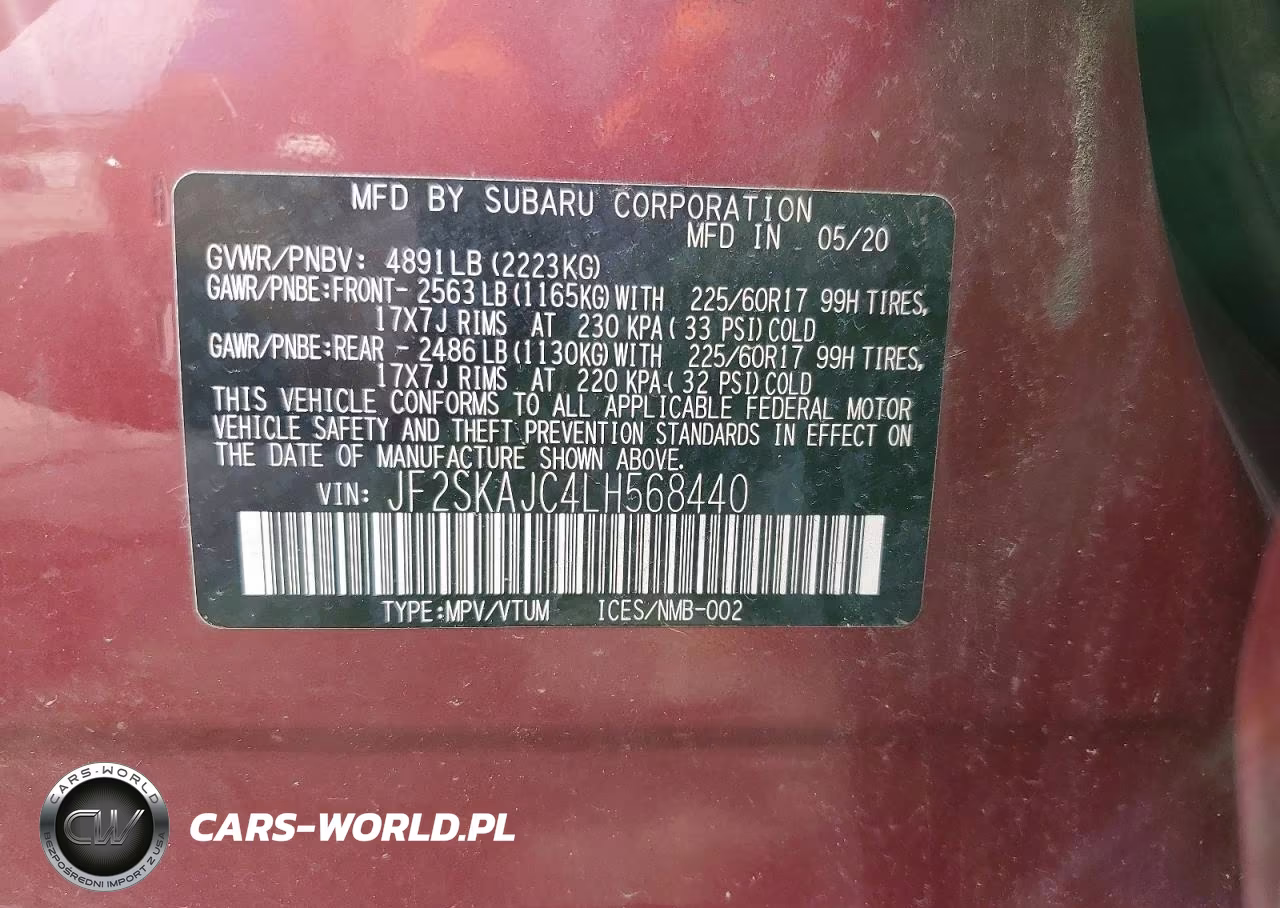 2020 Subaru Forester Premium VIN:JF2SKAJC4LH568440 - 12