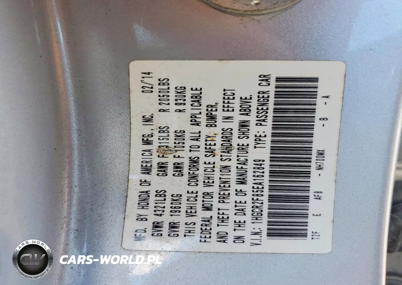 2014 Honda Accord Exl VIN:1HGCR2F85EA162849 - 12