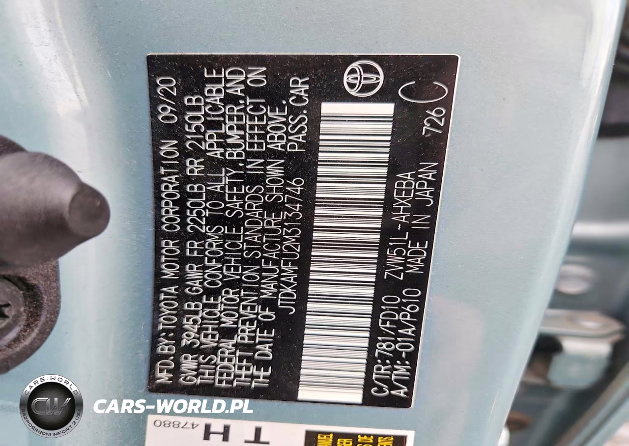 2021 Toyota Prius Le VIN:JTDKAMFU2M3134746 - 12