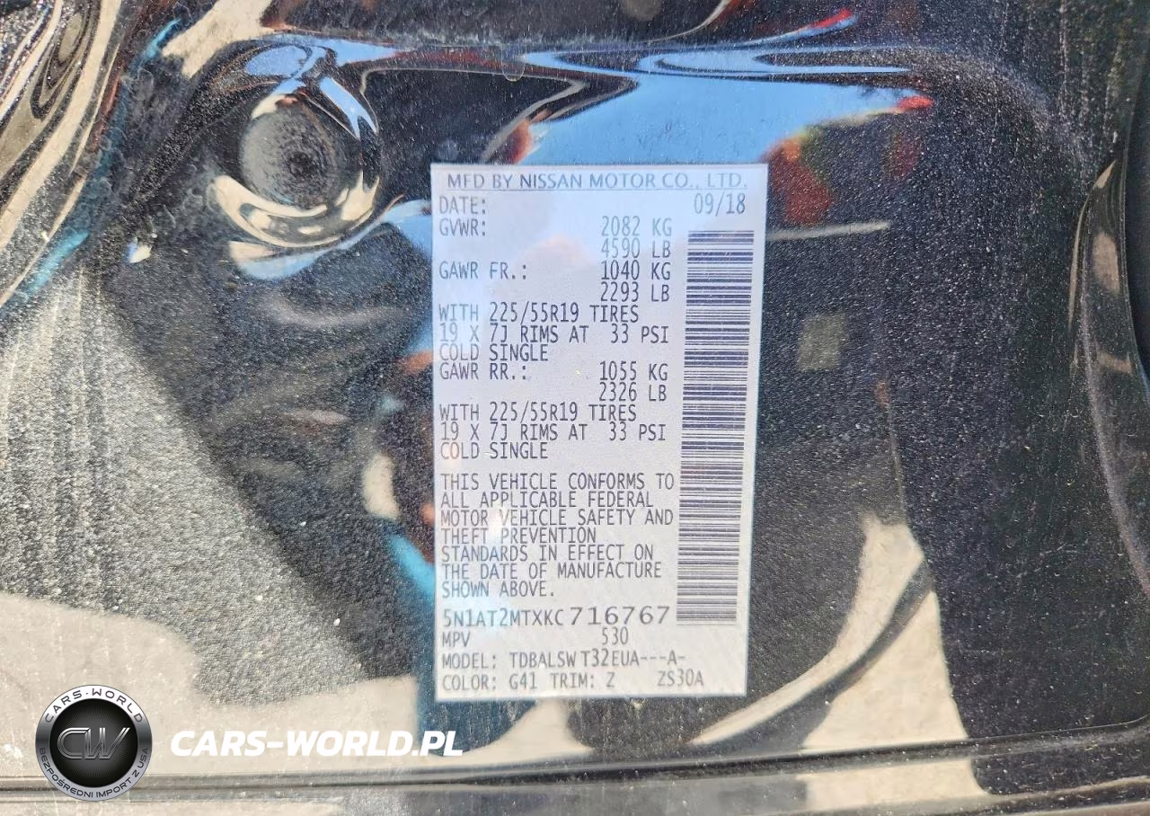 2019 Nissan Rogue Sl VIN:5N1AT2MTXKC716767 - 12