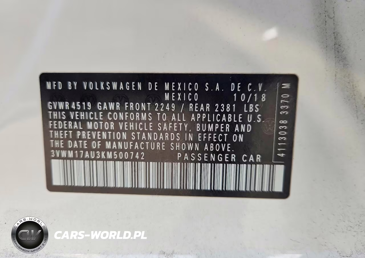 2019 Volkswagen Golf Alltrack Tsi S-Tsi Se-Tsi Sel VIN:3VWM17AU3KM500742 - 12