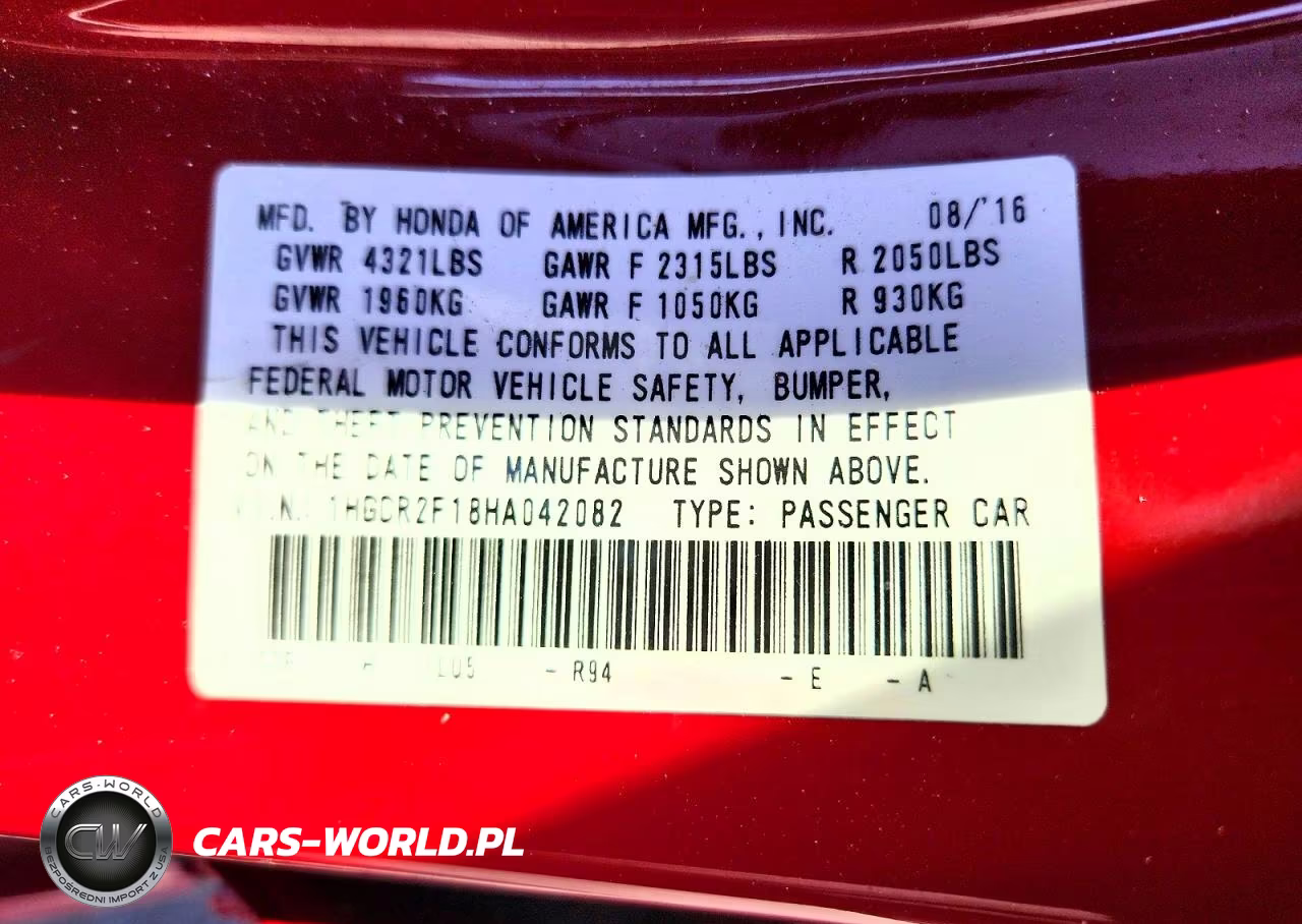 2017 Honda Accord Sport Special Edition VIN:1HGCR2F18HA042082 - 12