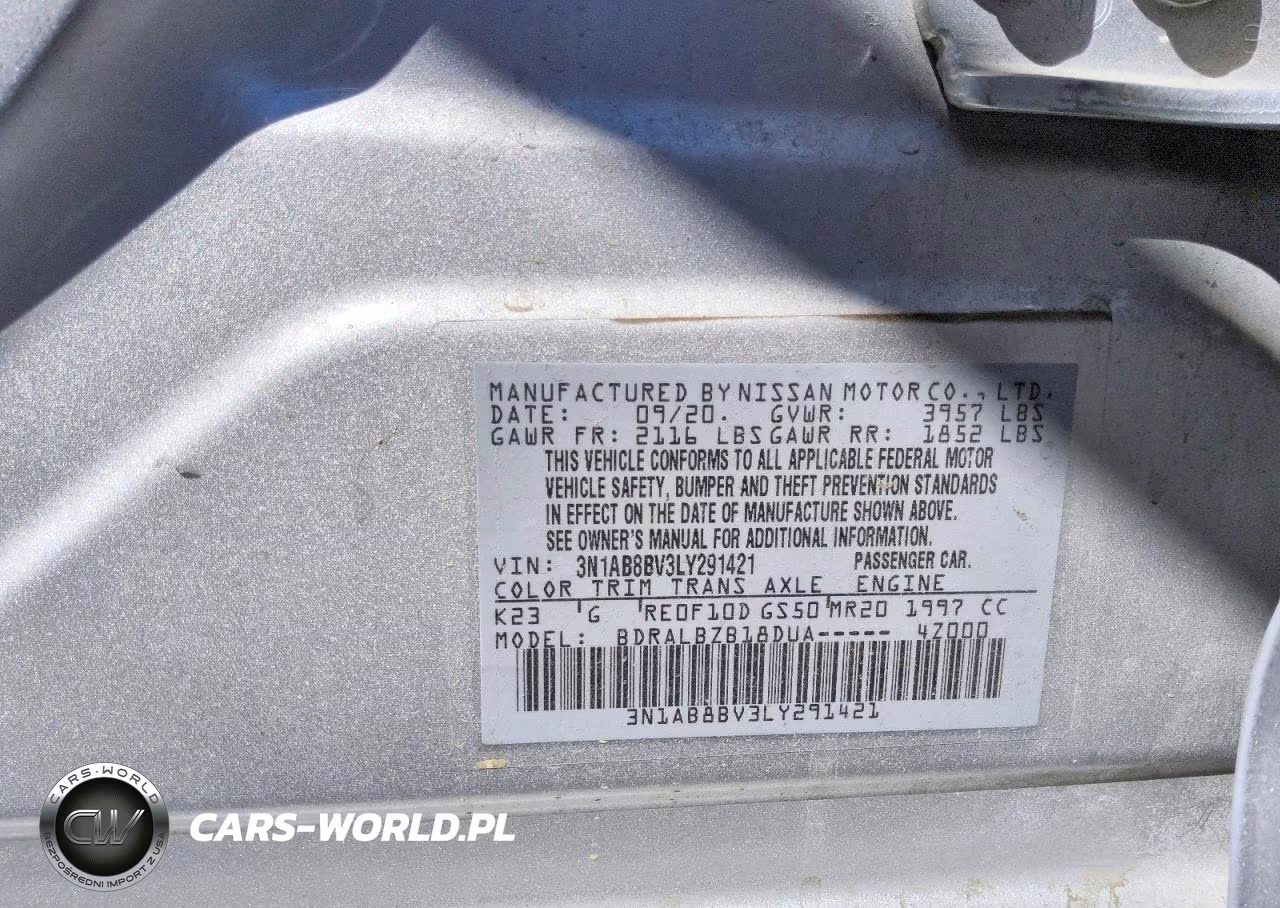 2020 Nissan Sentra S VIN:3N1AB8BV3LY291421 - 12