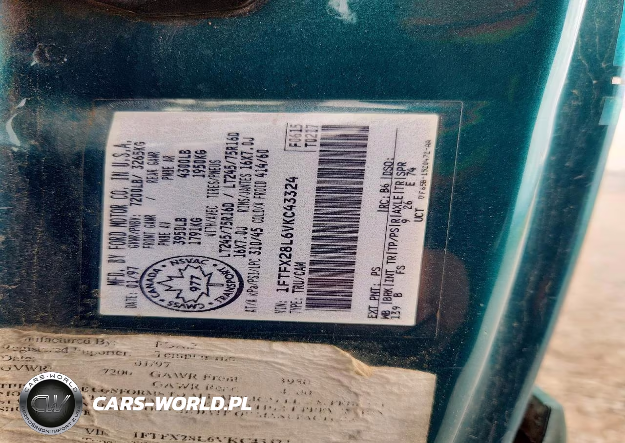 1997 Ford F250 VIN:1FTFX28L6VKC43324 - 12