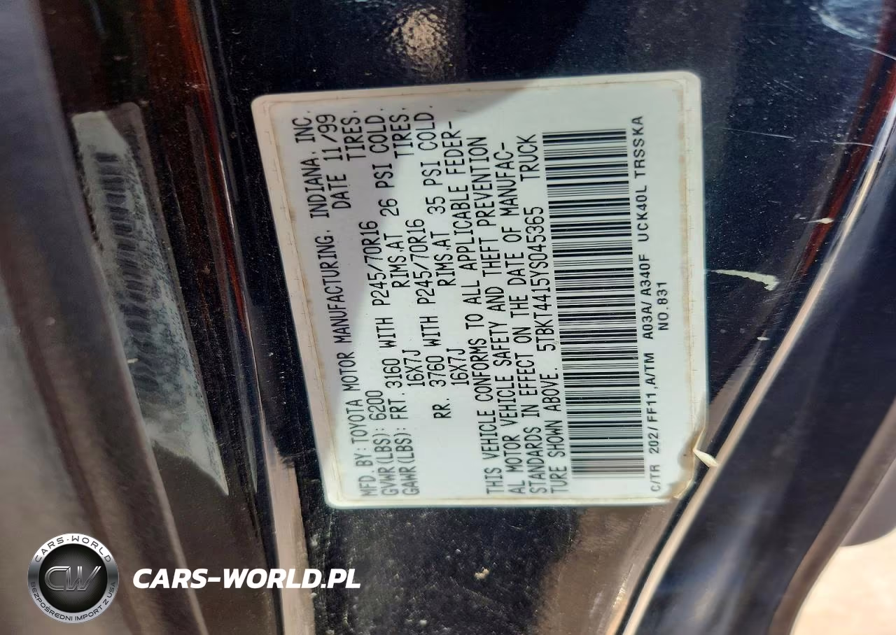 2000 Toyota Tundra Sr5 VIN:5TBKT4415YS045365 - 13