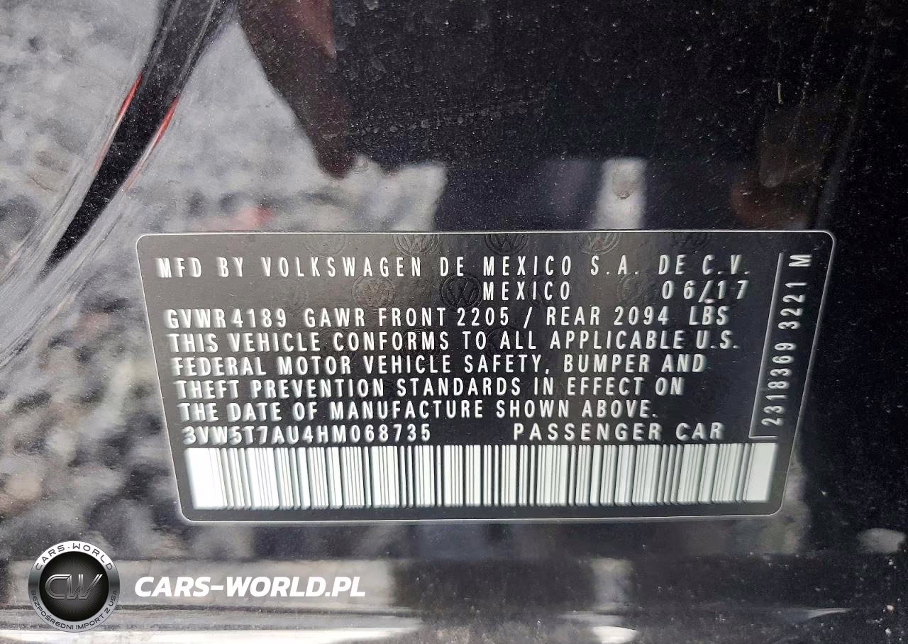 2017 Volkswagen Gti S VIN:3VW5T7AU4HM068735 - 12