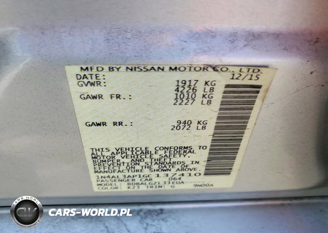 2016 Nissan Altima 2.5 S VIN:1N4AL3AP1GC137410 - 12