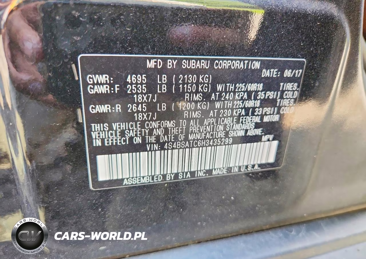 2017 Subaru Outback Touring VIN:4S4BSATC6H3435299 - 13
