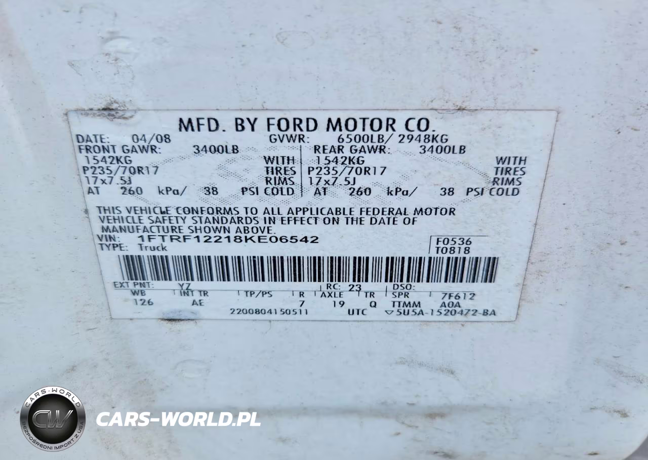 2008 Ford F150 VIN:1FTRF12218KE06542 - 12